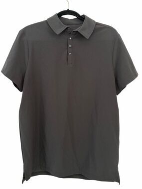 ALL IN MOTION Men's BLACK Short-Sleeve Active Polo Shirt M